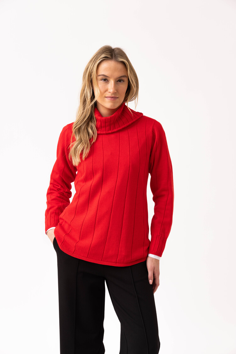 MARBLE LIPSTICK TURTLENECK