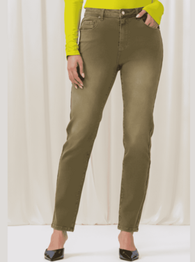 ELANA WANG KHAKI STRAIGHT JEANS