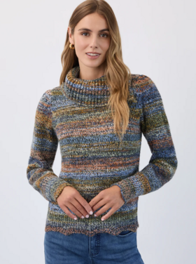 FDJ SPRUCE MIX ENVELOPE COLLAR SWEATER