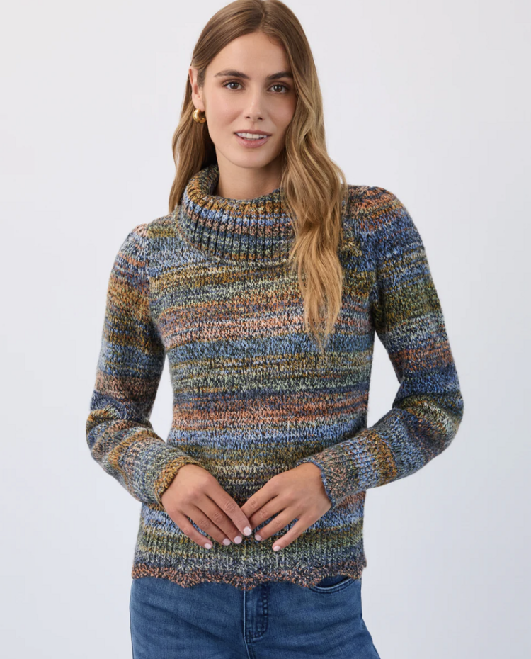 FDJ SPRUCE MIX ENVELOPE COLLAR SWEATER