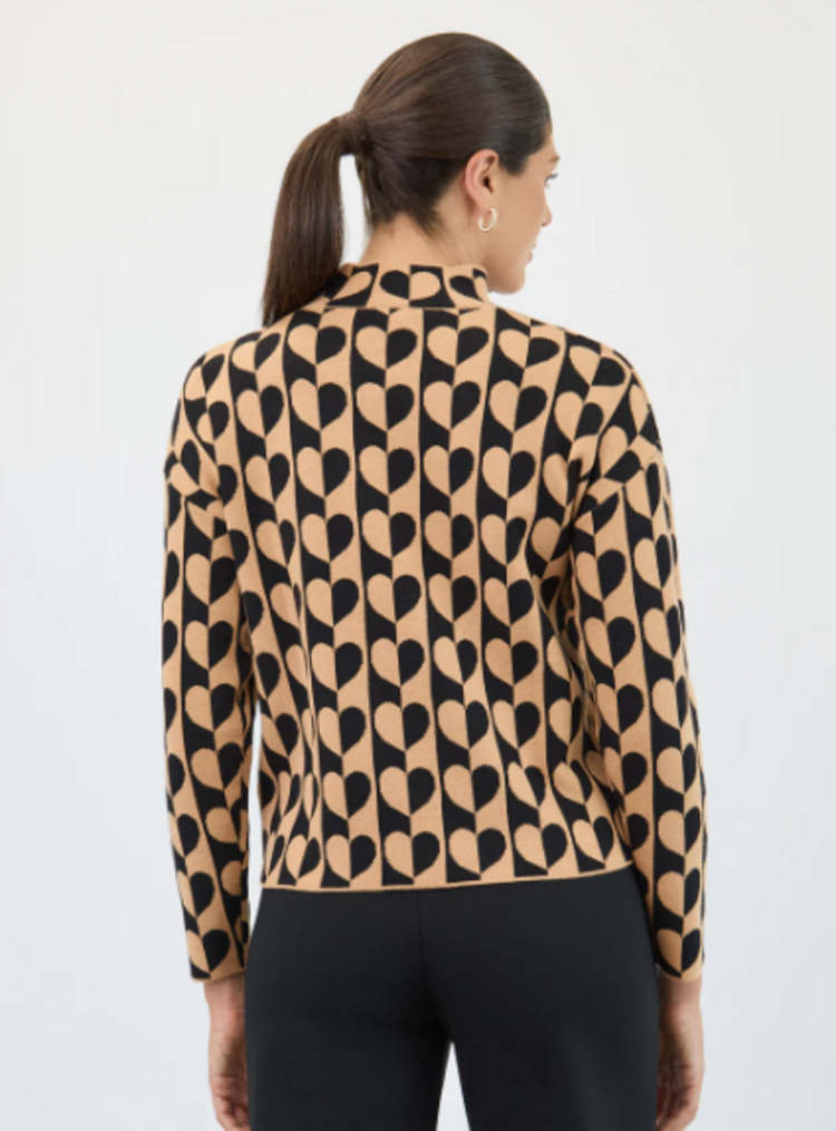 FDJ LOVE  MOCK NECK JAQUARD SWEATER