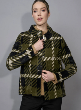 PICADILLY OXFORD PLAID SWEATER JACKET