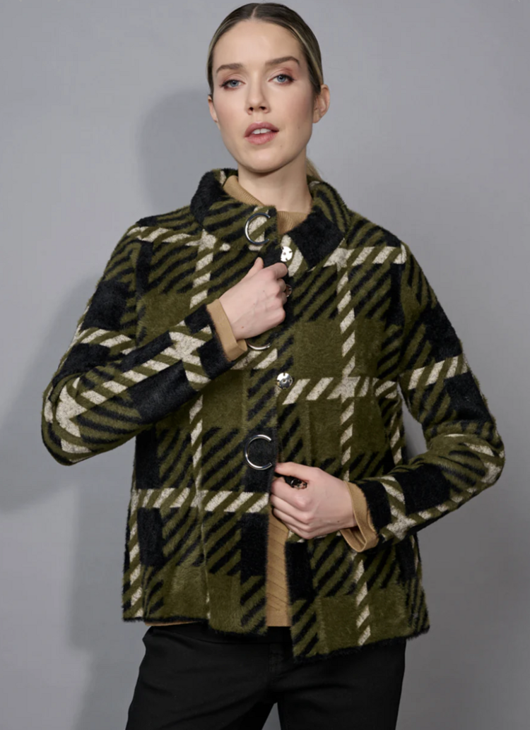 PICADILLY OXFORD PLAID SWEATER JACKET