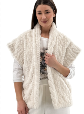 ORLY CABLE FAUX FUR VEST