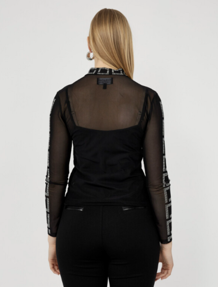 FRANK LYMAN DIAMOND SHINE MESH TOP