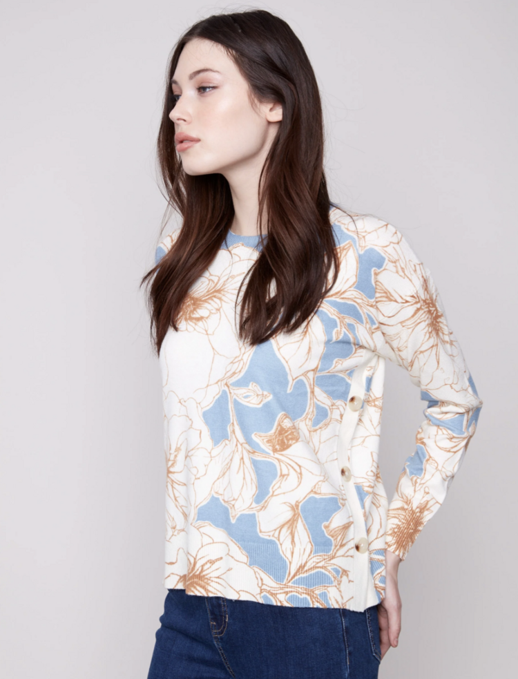 CHARLIE B. MARIGOLD FLOWERS SWEATER