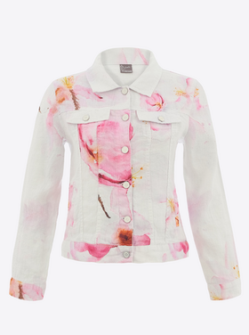 DOLCEZZA LINEN CHERRY BLOSSOMS JACKET