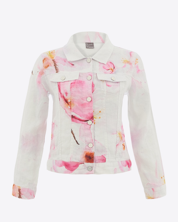DOLCEZZA LINEN CHERRY BLOSSOMS JACKET