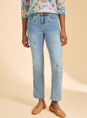 FDJ FLORAL CHRISTINA STRAIGHT JEAN