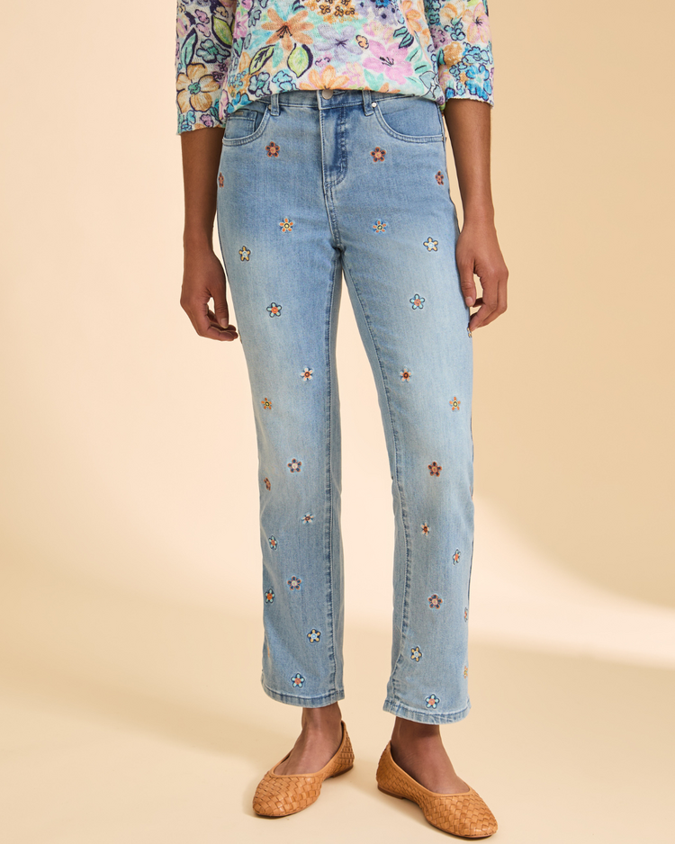 FDJ FLORAL CHRISTINA STRAIGHT JEAN