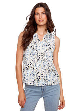 CHARLIE B. DENIM DAISY PETALS TOP