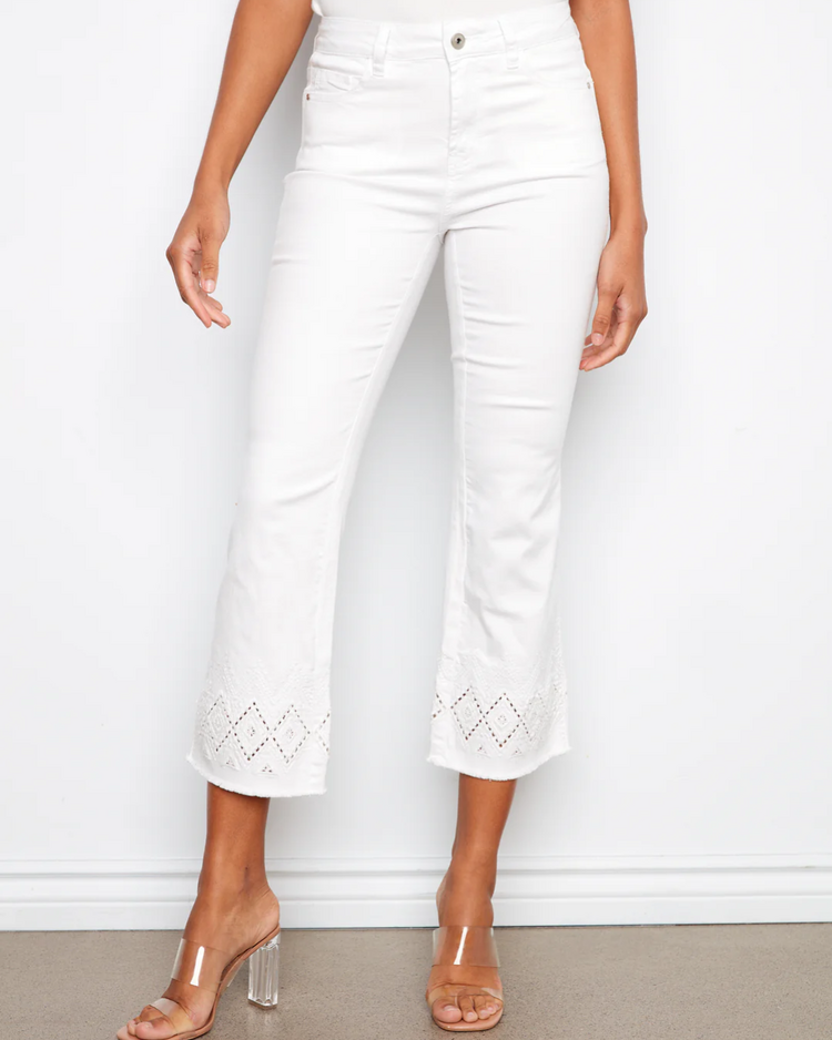 CHARLIE B. DIAMOND DENIM FLARE PANT