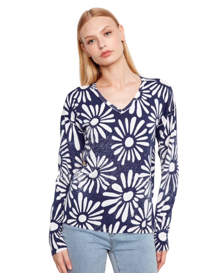 CHARLIE B. NAVY DAISY  REVERSIBLE SWEATER