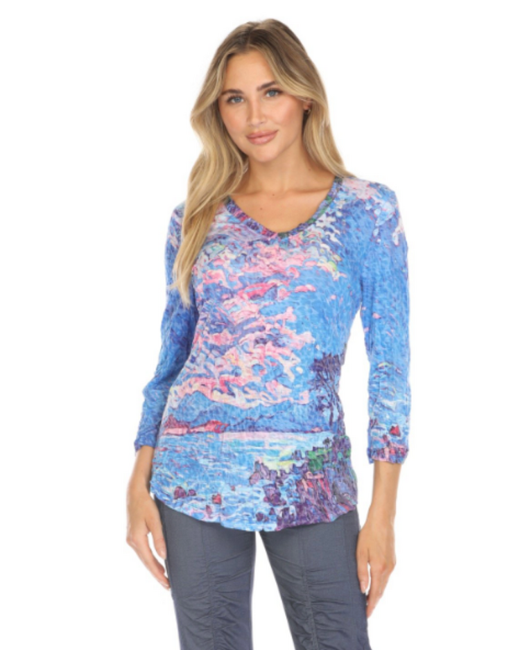CARINE COASTAL GLOW V NECK TOP