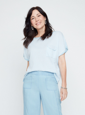RENUAR BLUE STRIPES KNIT TOP