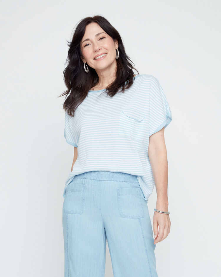 RENUAR BLUE STRIPES KNIT TOP