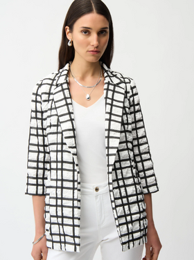 JOSEPH RIBKOFF CHECK BLAZER