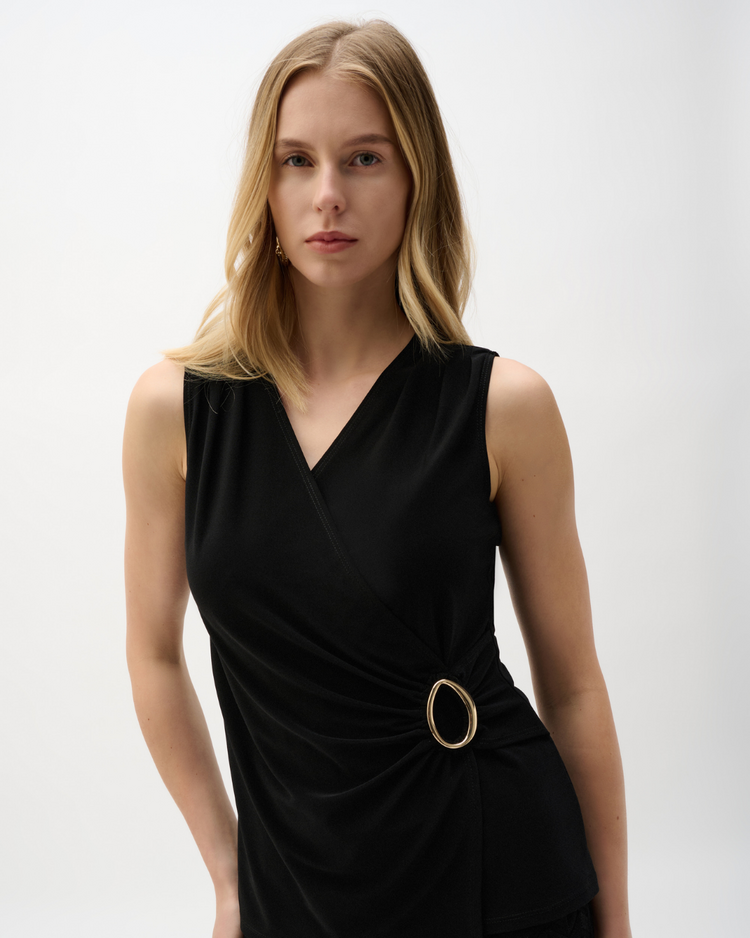 JOSEPH RIBKOFF GOLDEN TOUCH WRAP TOP