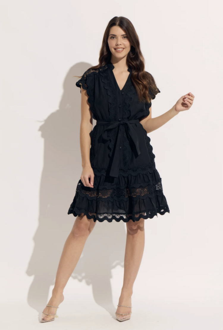 OO LA LA SOIREE BELTED DRESS