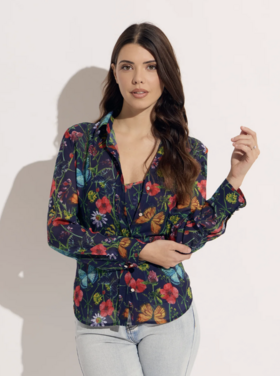 OO LA LA FLORAL MESH TWO PIECE TOP