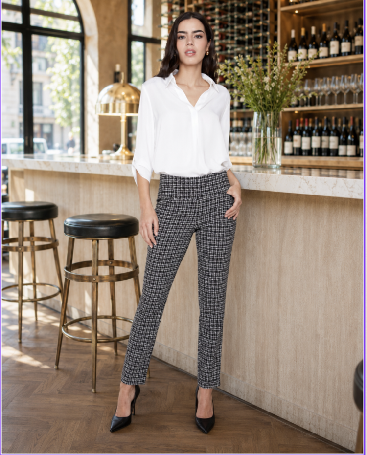 RENUAR SOHO PLAID KNIT PANT