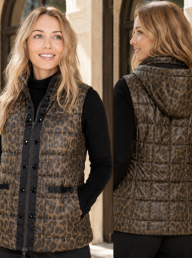 RENUAR LEOPARD JEWEL LIGHTWEIGHT VEST