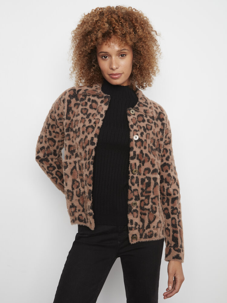 CHARLIE B. LEOPARD  EYELASH PATCH JACKET
