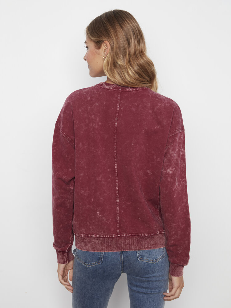 CHARLIE B. MERLOT FLORAL TOP