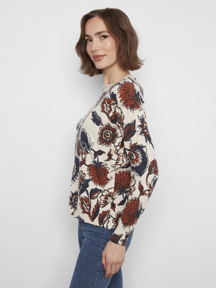 CHARLIE B. FANTASY FLORALS KNIT TOP
