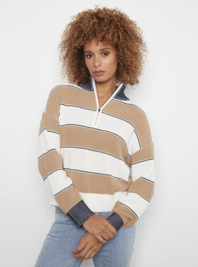 CHARLIE B. SWEET CARAMEL LINES SWEATER