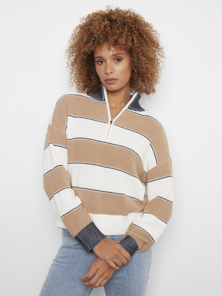 CHARLIE B. SWEET CARAMEL LINES SWEATER