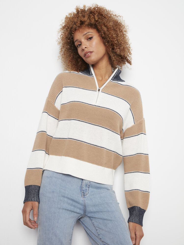 CHARLIE B. SWEET CARAMEL LINES SWEATER