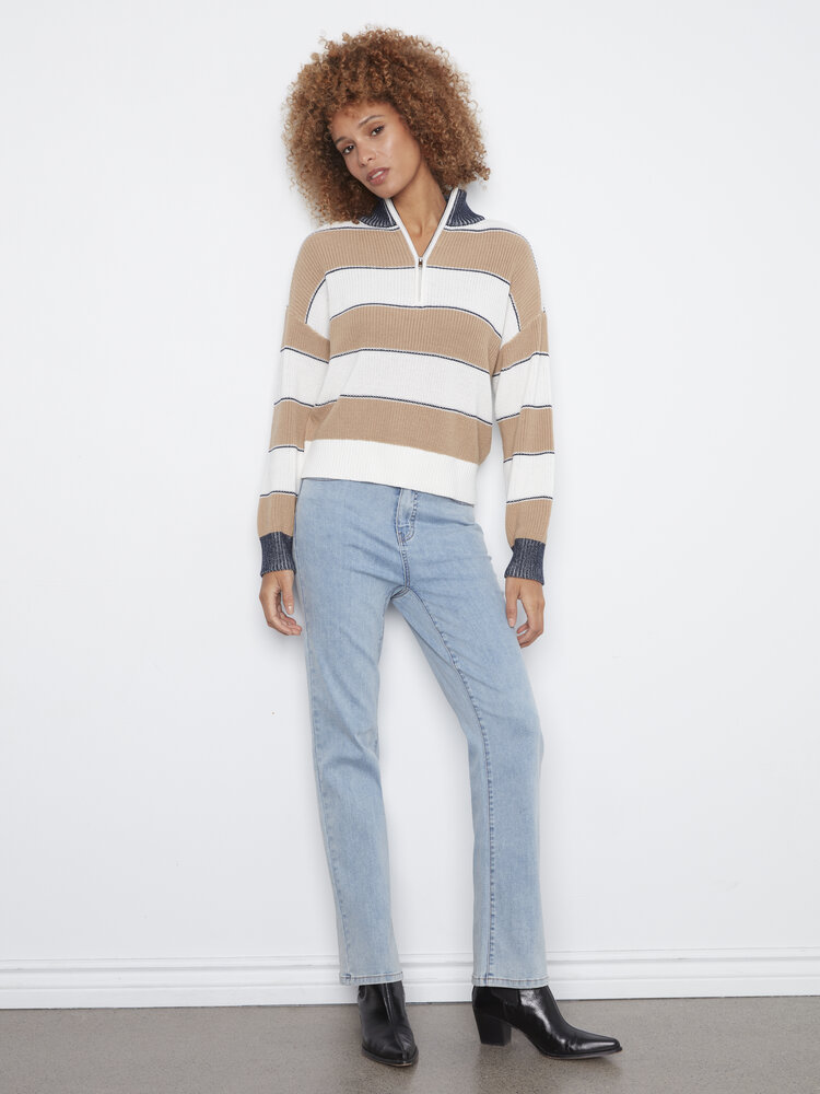 CHARLIE B. SWEET CARAMEL LINES SWEATER