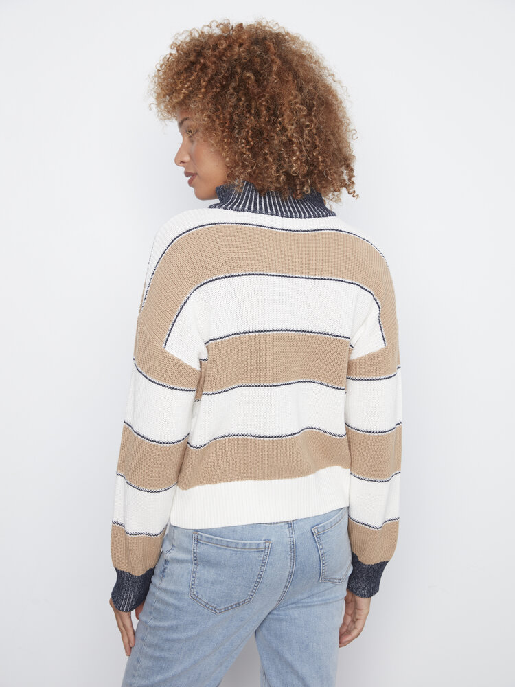 CHARLIE B. SWEET CARAMEL LINES SWEATER