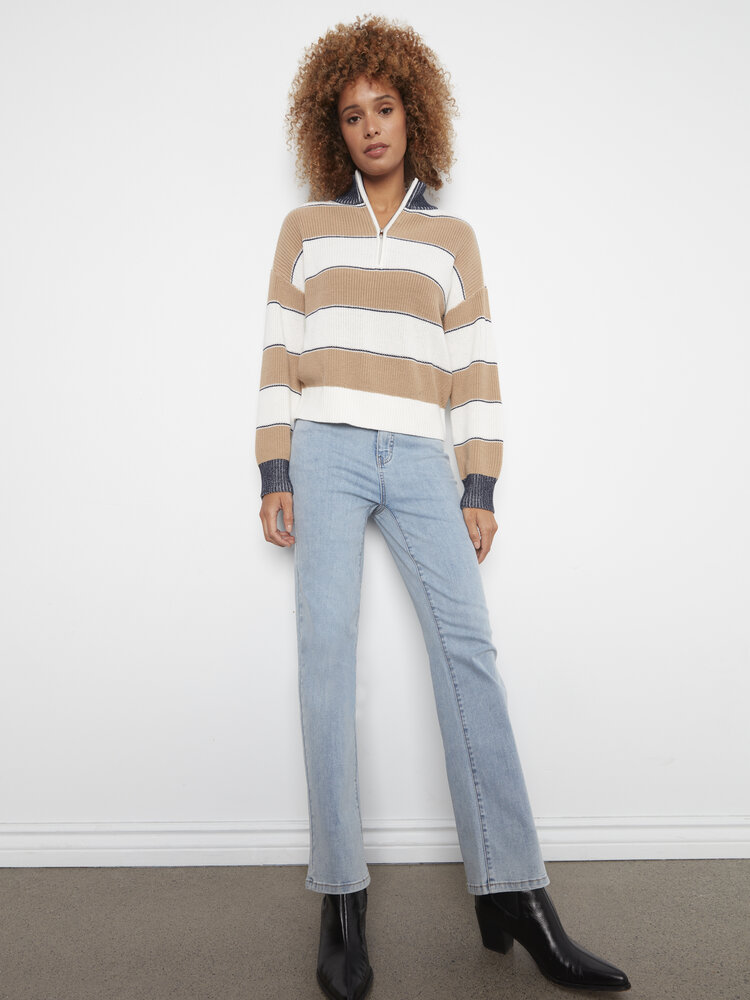 CHARLIE B. SWEET CARAMEL LINES SWEATER