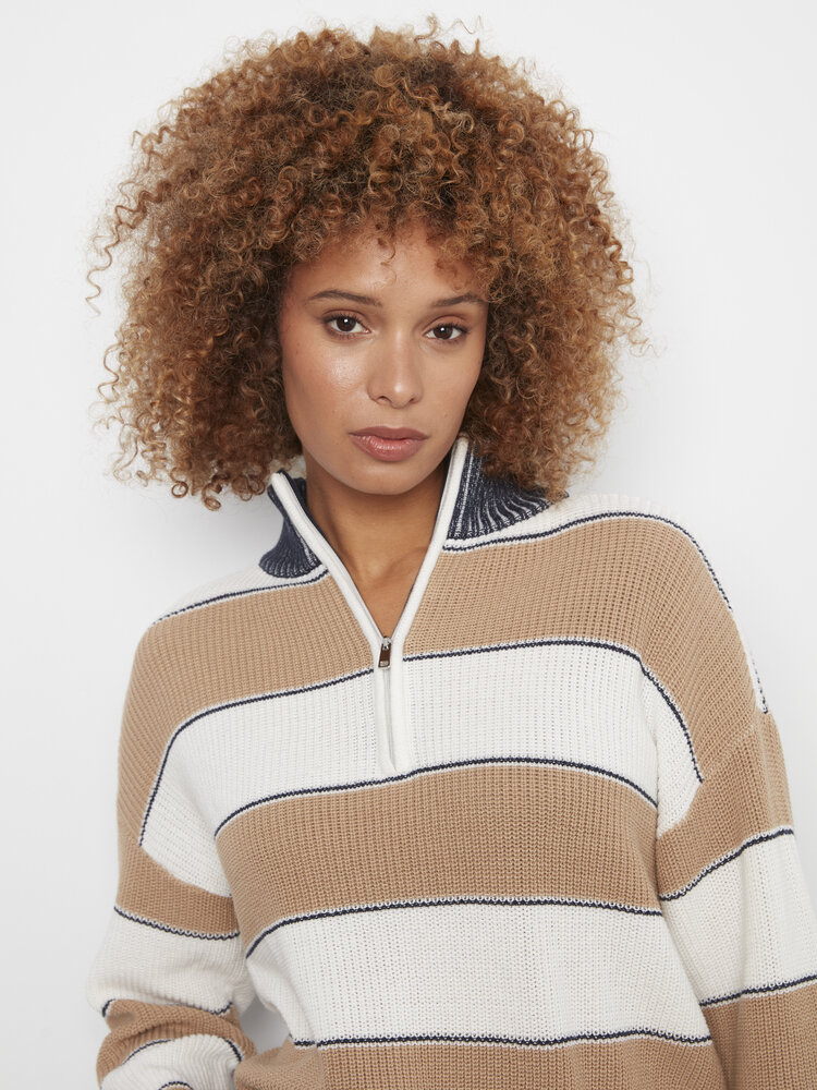 CHARLIE B. SWEET CARAMEL LINES SWEATER