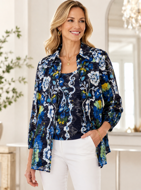 DAVID CLINE LAPIS DIAMOND SHIRT SET