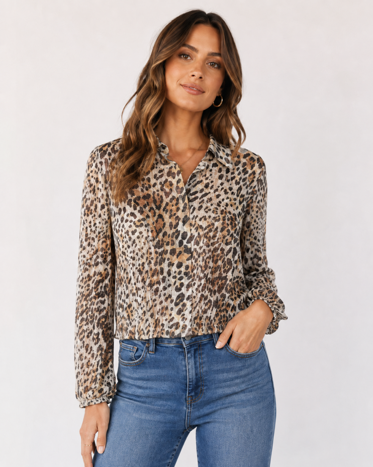 DAVID CLINE LEO CROPPED BUTTON-UP