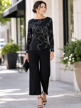CLARA SUNWOO FLORAL STARLIGHT SIDE TWIST TOP