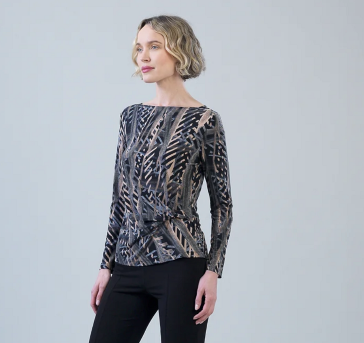 CLARA SUNWOO MOCHA FERN SIDE TWIST TOP