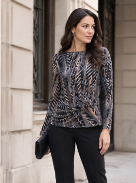 CLARA SUNWOO MOCHA FERN SIDE TWIST TOP