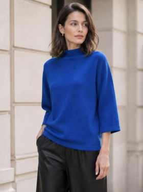 CLARA SUNWOO COBALT RUNWAY SWEATER