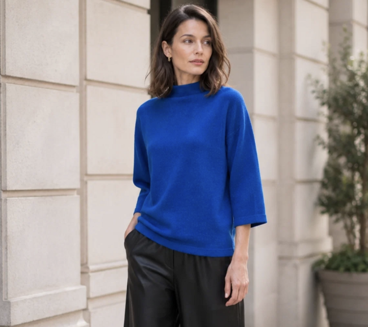 CLARA SUNWOO COBALT RUNWAY SWEATER