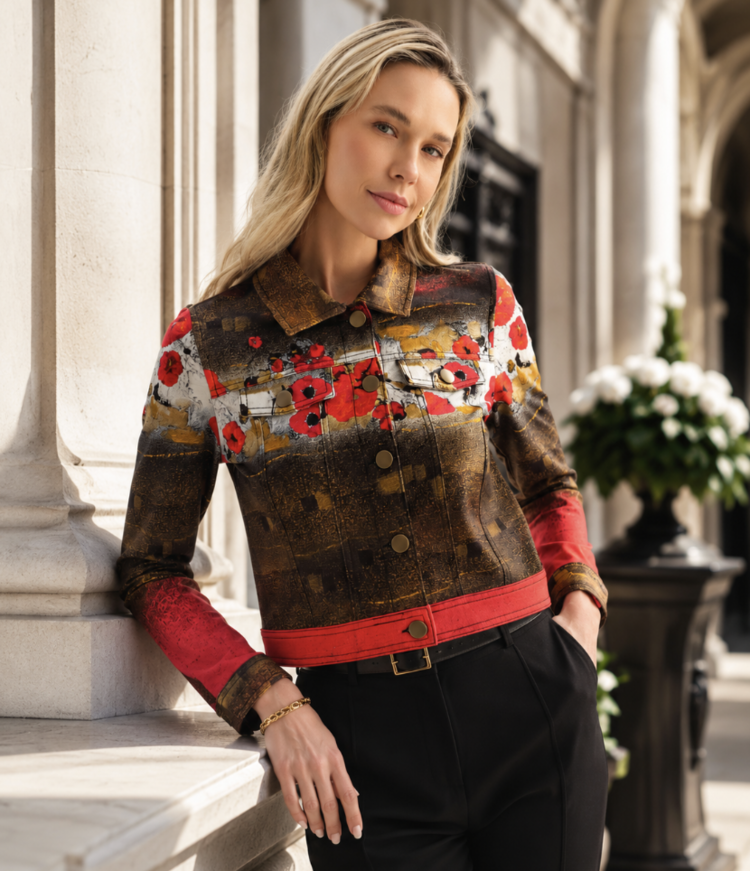 DOLCEZZA POPPY CAFE CROPPED JACKET