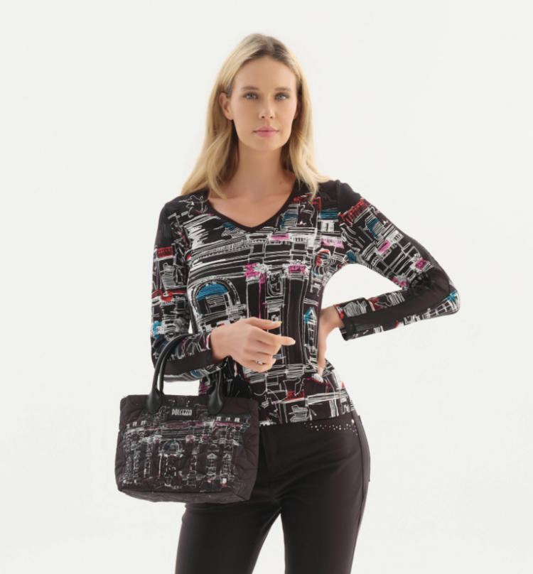 DOLCEZZA CITY LINES LONG SLEEVE TOP