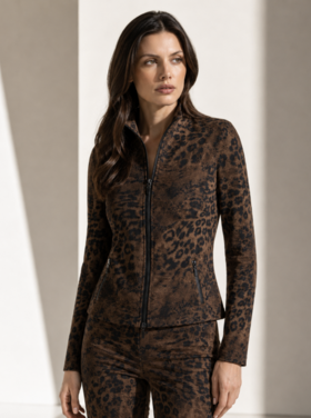 OO LA LA SUEDED LEOPARD JACKET