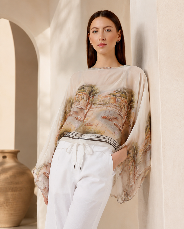 TEE'S BY TINA SOPHIA SILK FLOW TOP - ONE SIZE