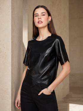 RENUAR NOIR LASER CUT TOP