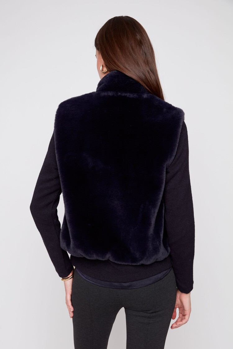 RENUAR MINK FAUX FUR KNIT VEST