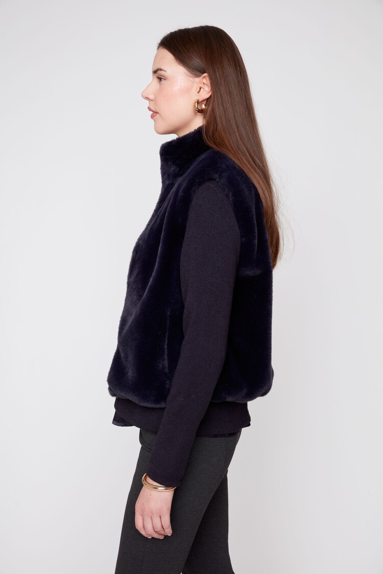 RENUAR MINK FAUX FUR KNIT VEST